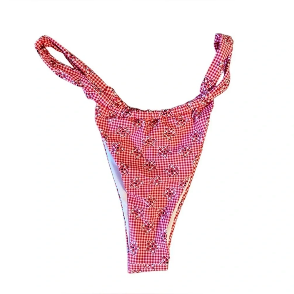 Frankie’s Bikinis x Pink Ladybug Lane Bikini Bottom Plaid XL NWT